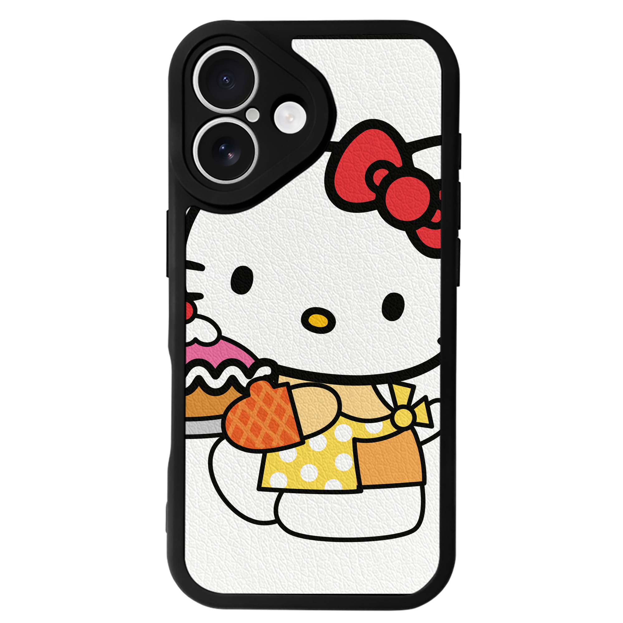 （画像用） Hello Kitty ハローキティ 【iPhone 16シリーズ対応】シリコンスマホケース（レザー調） 材質：シリコン